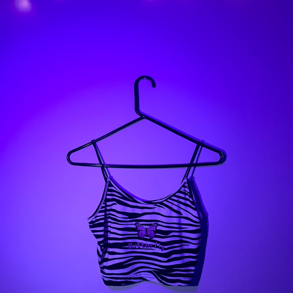 Black and White Bandeau with Zebra Print